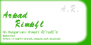 arpad rimpfl business card